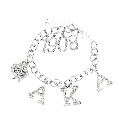 Alpha Kappa Alpha Austrian Crystal Charm Bracelet