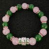 Alpha Kappa Alpha Natural Stone Beaded Bracelet Pink And Green