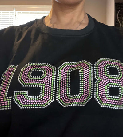 Alpha Kappa Alpha AKA 1908 Rhinestone Bling Cocktail T-Shirt