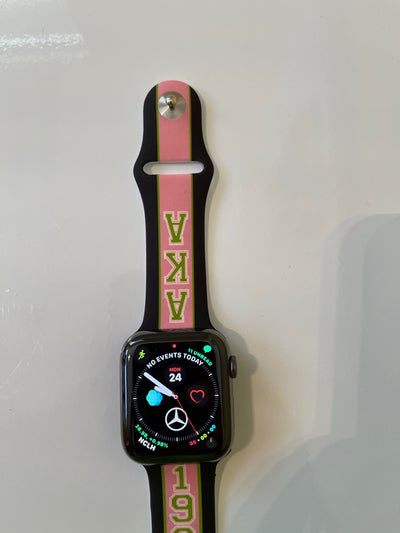 Alpha Kappa Alpha AKA Apple Watch Band Size 42/44/45 MM Black