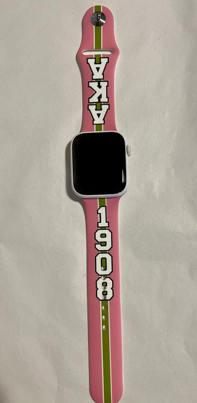 Alpha Kappa Alpha AKA Apple Watch Band Size 42mm 44mm 45 mm Bold Pink