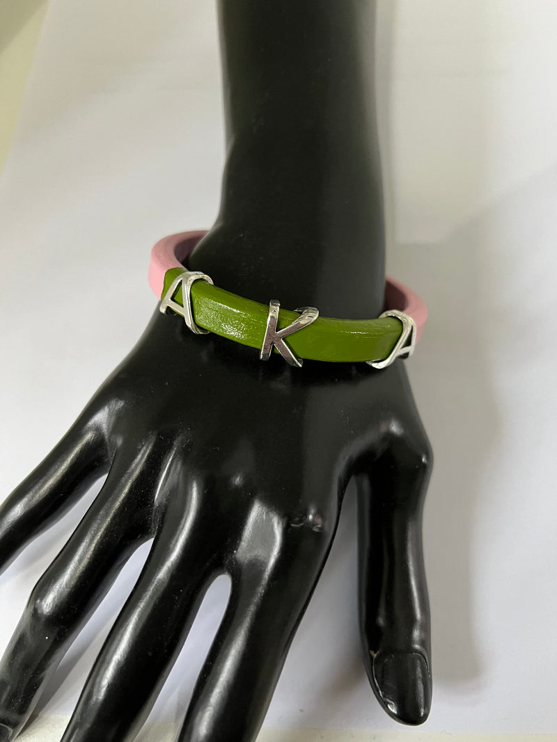 Alpha Kappa Alpha AKA Bangle Leather Bracelet