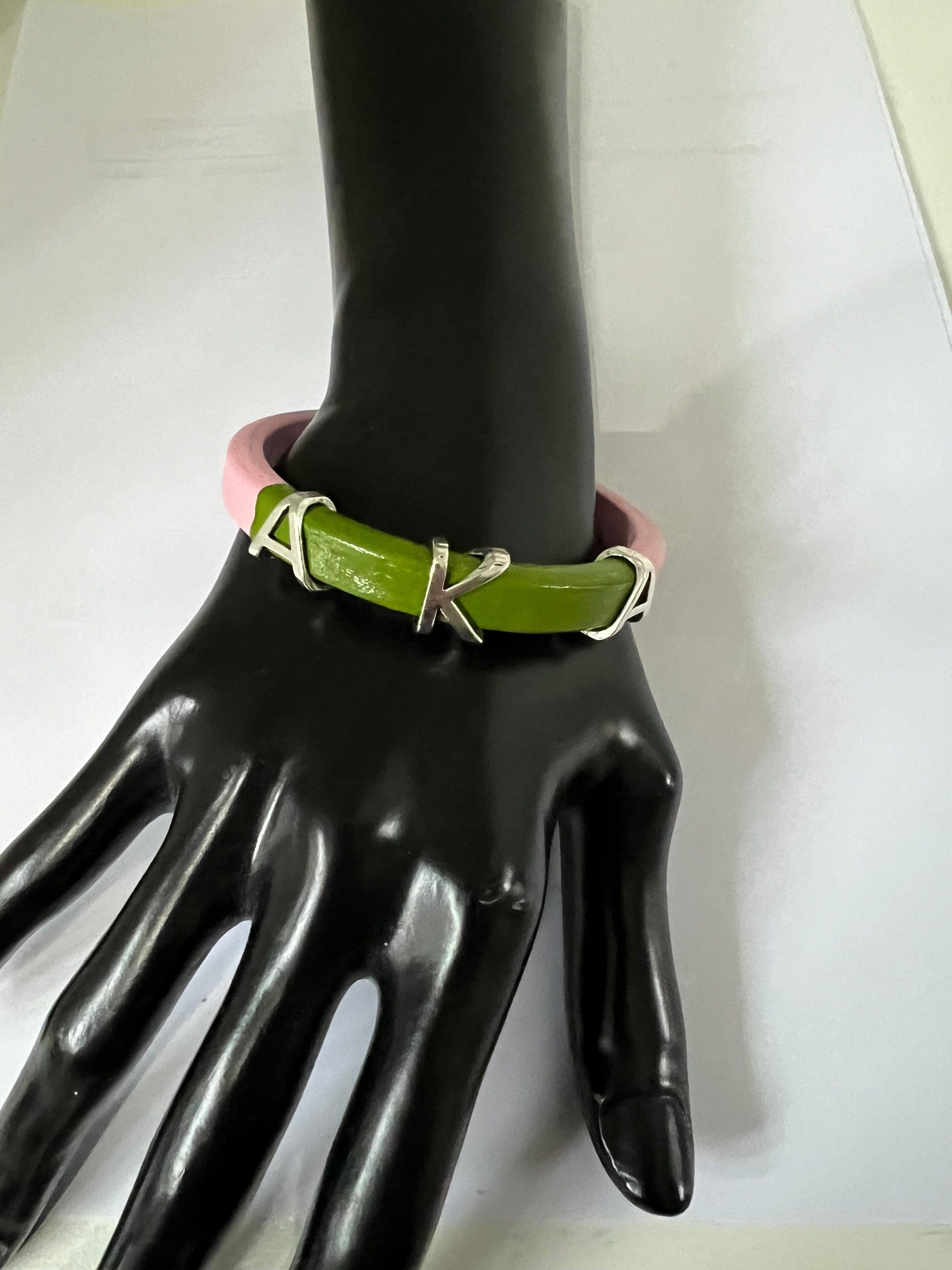 Alpha Kappa Alpha AKA Bangle Leather Bracelet