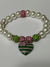 Alpha Kappa Alpha AKA Bling Heart of America Bracelet Pearl