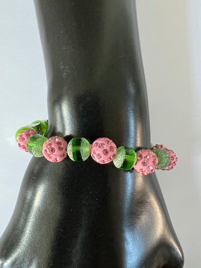 Alpha Kappa Alpha AKA Block Charm Bracelet