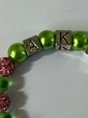 Alpha Kappa Alpha AKA Block Charm Bracelet