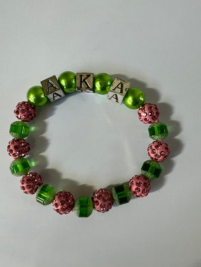 Alpha Kappa Alpha AKA Block Charm Bracelet