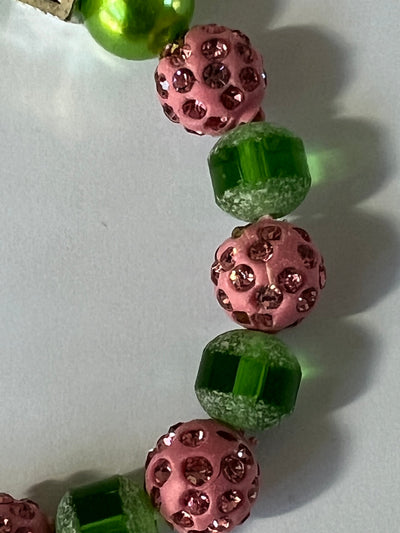 Alpha Kappa Alpha AKA Block Charm Bracelet