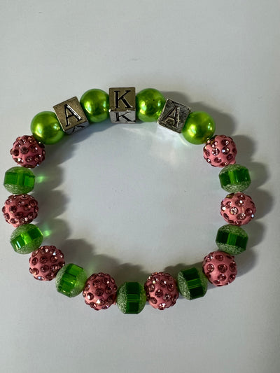 Alpha Kappa Alpha AKA Block Charm Bracelet