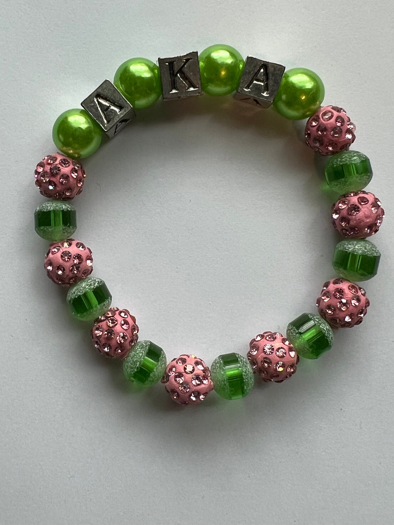 Alpha Kappa Alpha AKA Block Charm Bracelet