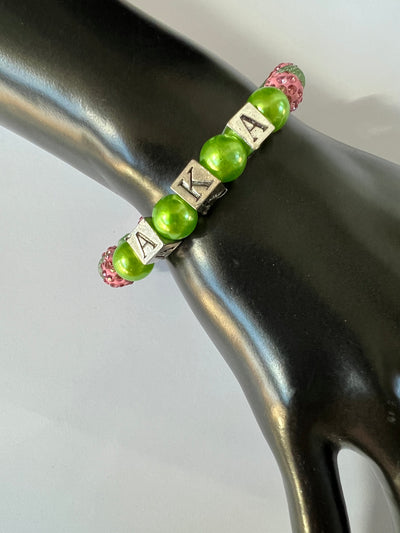 Alpha Kappa Alpha AKA Block Charm Bracelet