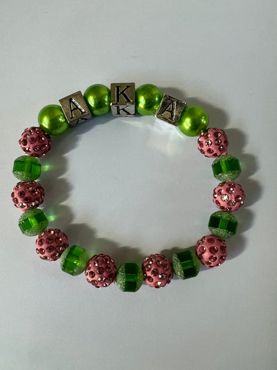 Alpha Kappa Alpha AKA Block Charm Bracelet