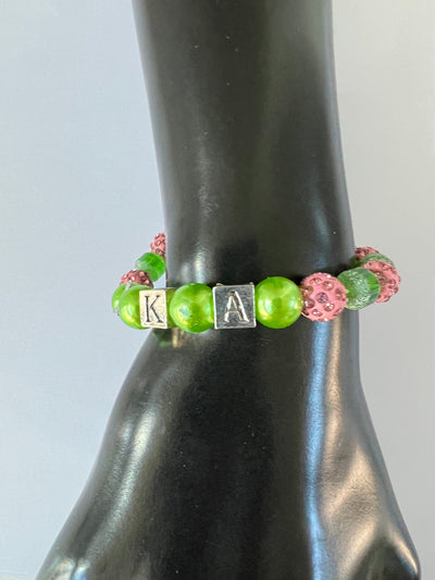 Alpha Kappa Alpha AKA Block Charm Bracelet