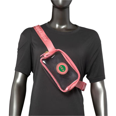 Alpha Kappa Alpha AKA Clear Crossboody Bag Pink - Apparel & Accessories