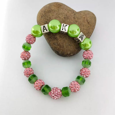 Alpha Kappa Alpha Beaded Bling A Charm Bracelet Set of 3