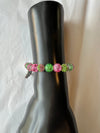 Alpha Kappa Alpha Beaded Bling Charm Bracelet Pink Ivy