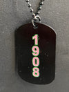 Alpha Kappa Alpha Black Dog Tag Necklace