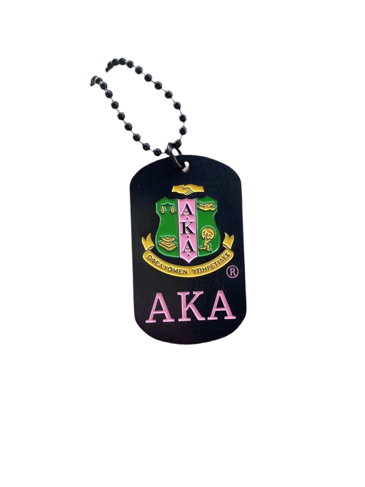 Alpha Kappa Alpha Black Dog Tag Necklace - Necklaces