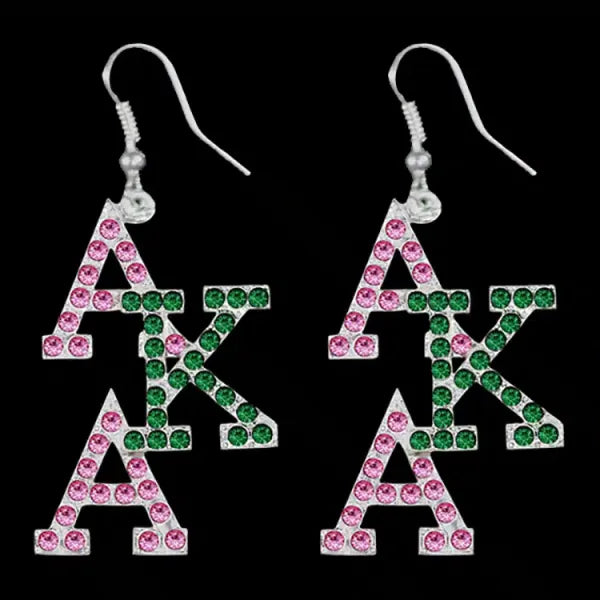 Alpha Kappa Alpha Bling AKA Overlap Earrings - sorority earrings