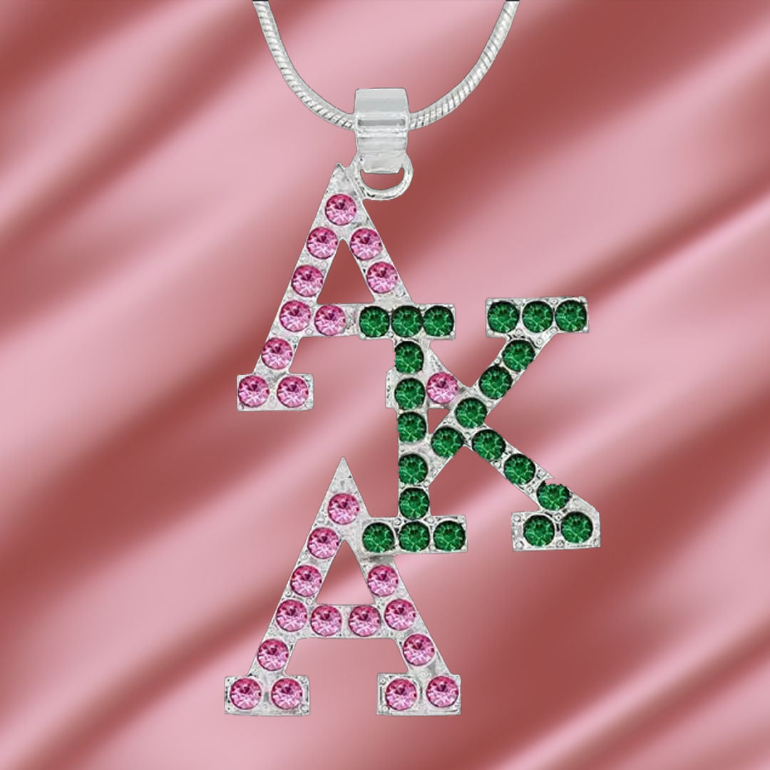 Alpha Kappa Alpha Bling AKA Overlap Necklace