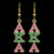 Alpha Kappa Alpha Bling Austrian Crystal Earrings Gold