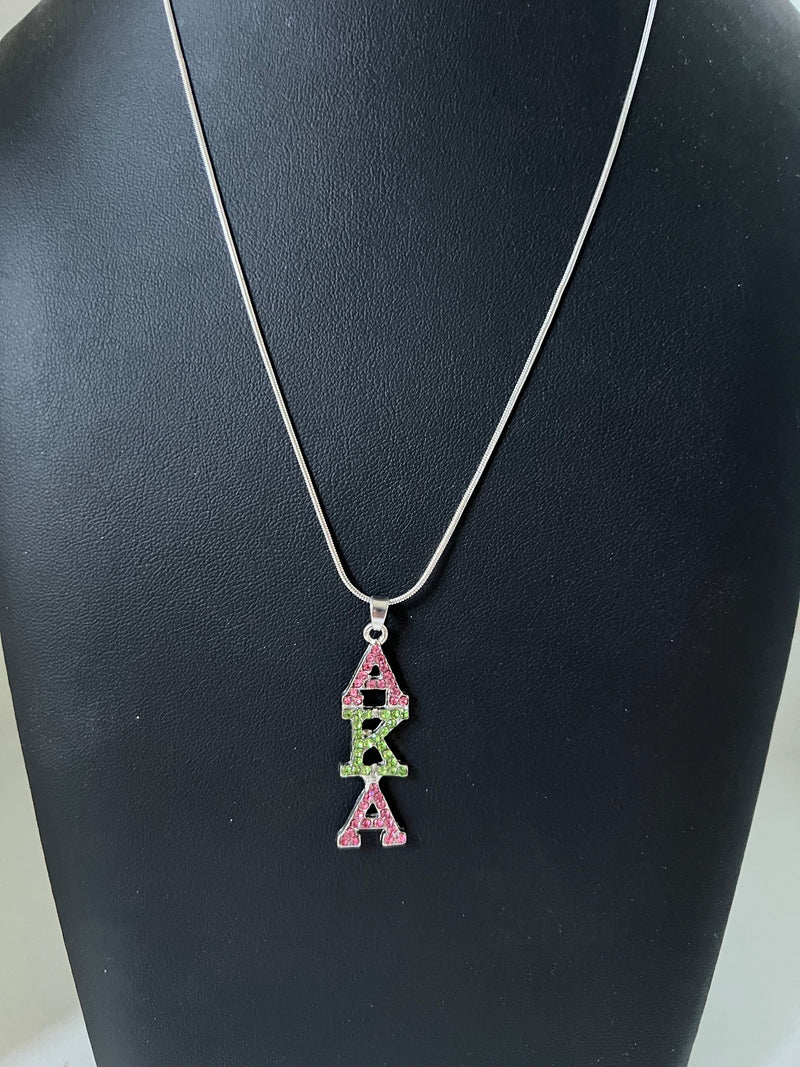 Alpha Kappa Alpha Bling Austrian Crystal Necklace - sorority earrings