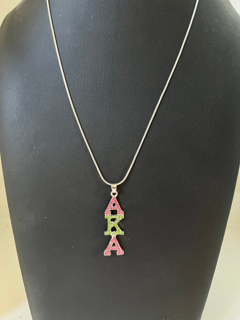 Alpha Kappa Alpha Bling Austrian Crystal Necklace - sorority earrings