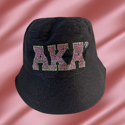 Alpha Kappa Alpha Bling Bucket Hat Black