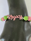 Alpha Kappa Alpha Bling Elastic Legacy Bracelet Green