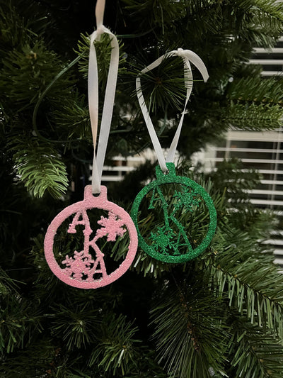 Alpha Kappa Alpha Bling Glitter Christmas Ornaments