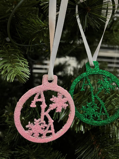 Alpha Kappa Alpha Bling Glitter Christmas Ornaments