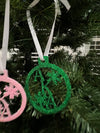 Alpha Kappa Alpha Bling Glitter Christmas Ornaments