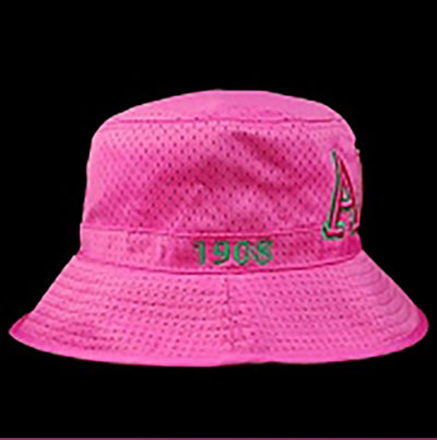 Alpha Kappa Alpha Embroidered Bucket Hat Pink M/L 58 CM