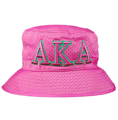 Alpha Kappa Alpha Embroidered Bucket Hat Pink M/L 58 CM