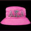 Alpha Kappa Alpha Embroidered Bucket Hat Pink M/L 58 CM