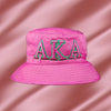 Alpha Kappa Alpha Embroidered Bucket Hat Pink Size L/XL 61 CM