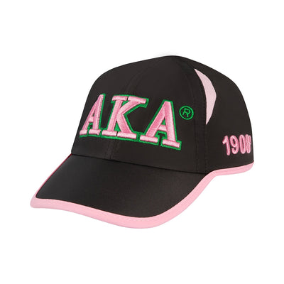 Alpha Kappa Alpha Embroidered Featherlite Cap Black - Apparel & Accessories