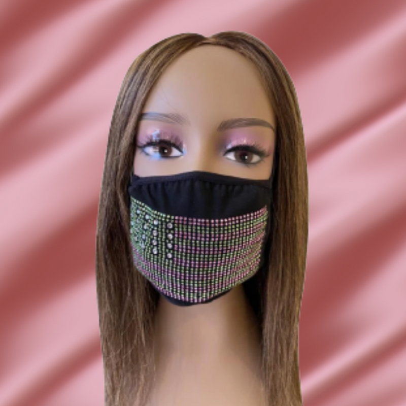 Alpha Kappa Alpha Inspired Flag Face Mask Clear