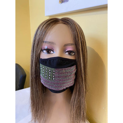 Alpha Kappa Alpha Inspired Flag Face Mask Clear