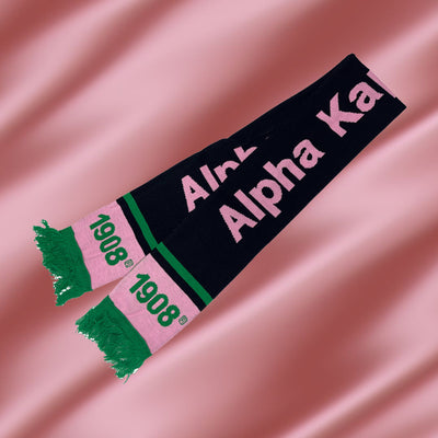 Alpha Kappa Alpha Knit Scarf Black