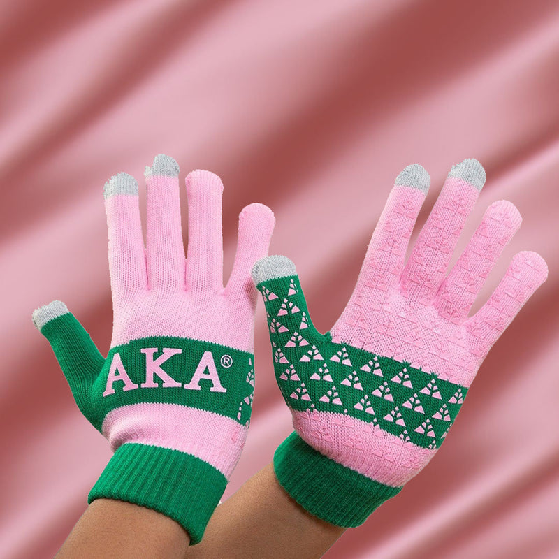 Alpha Kappa Alpha Knit Texting Gloves - Apparel & Accessories