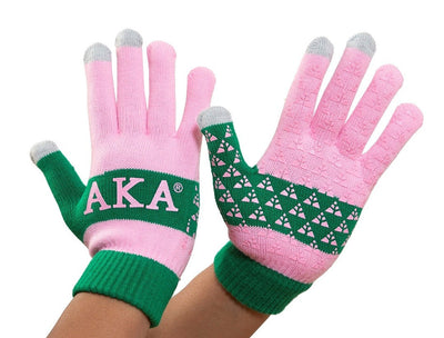 Alpha Kappa Alpha Knit Texting Gloves - Apparel & Accessories