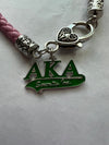 Alpha Kappa Alpha Leather Charm Bracelet AKA