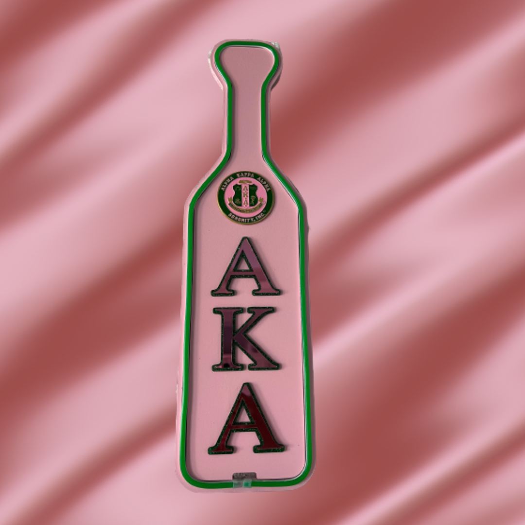 Alpha Kappa Alpha LED Wooden Paddle Pink