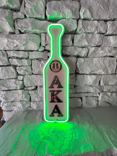 Alpha Kappa Alpha LED Wooden Paddle Pink