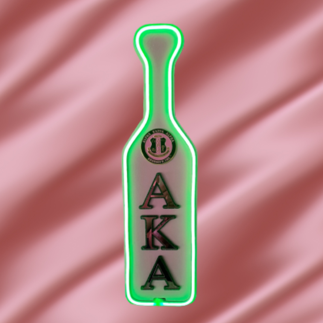 Alpha Kappa Alpha LED Wooden Paddle Pink