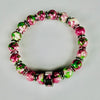 Alpha Kappa Alpha Natural Stone Beaded Bracelet Floral - Sorority Bracelets