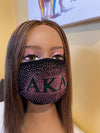 Alpha Kappa Alpha Rhinestone Bling Face Mask Pink Sprinkle