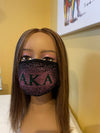 Alpha Kappa Alpha Rhinestone Bling Face Mask Pink Sprinkle