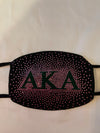 Alpha Kappa Alpha Rhinestone Bling Face Mask Pink Sprinkle